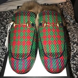 gucci plaid loafers